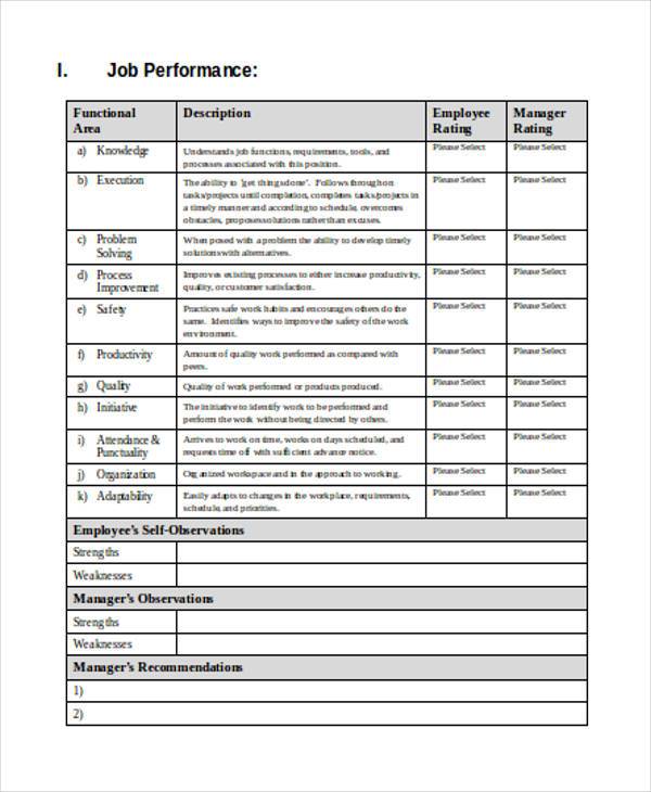 half yearly appraisal form