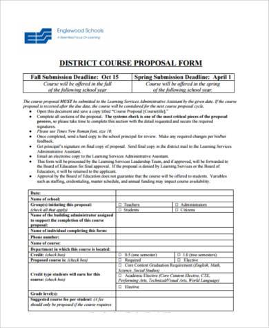 high school course proposal form