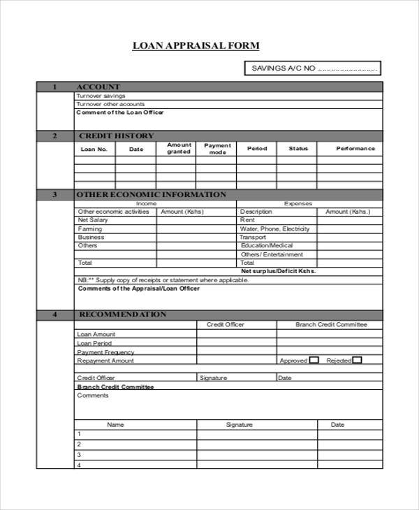 FREE 29+ Sample Appraisal Formats in PDF MS Word Excel
