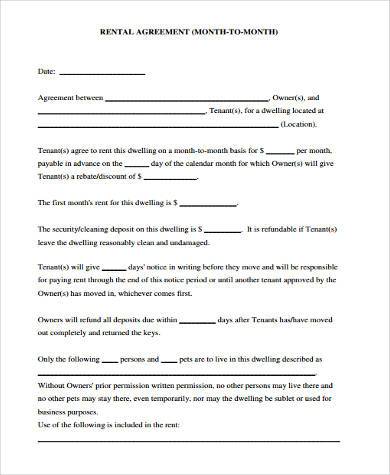 home rental agreement form