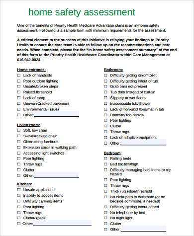 FREE 9+ Sample Safety Assessment Forms in PDF | MS Word | Excel