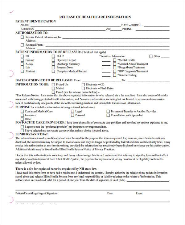 FREE 10  Hospital Release Forms in PDF MS Word