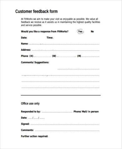 FREE 11+ Hotel Feedback Form Samples, PDF, MS Word, Google Docs