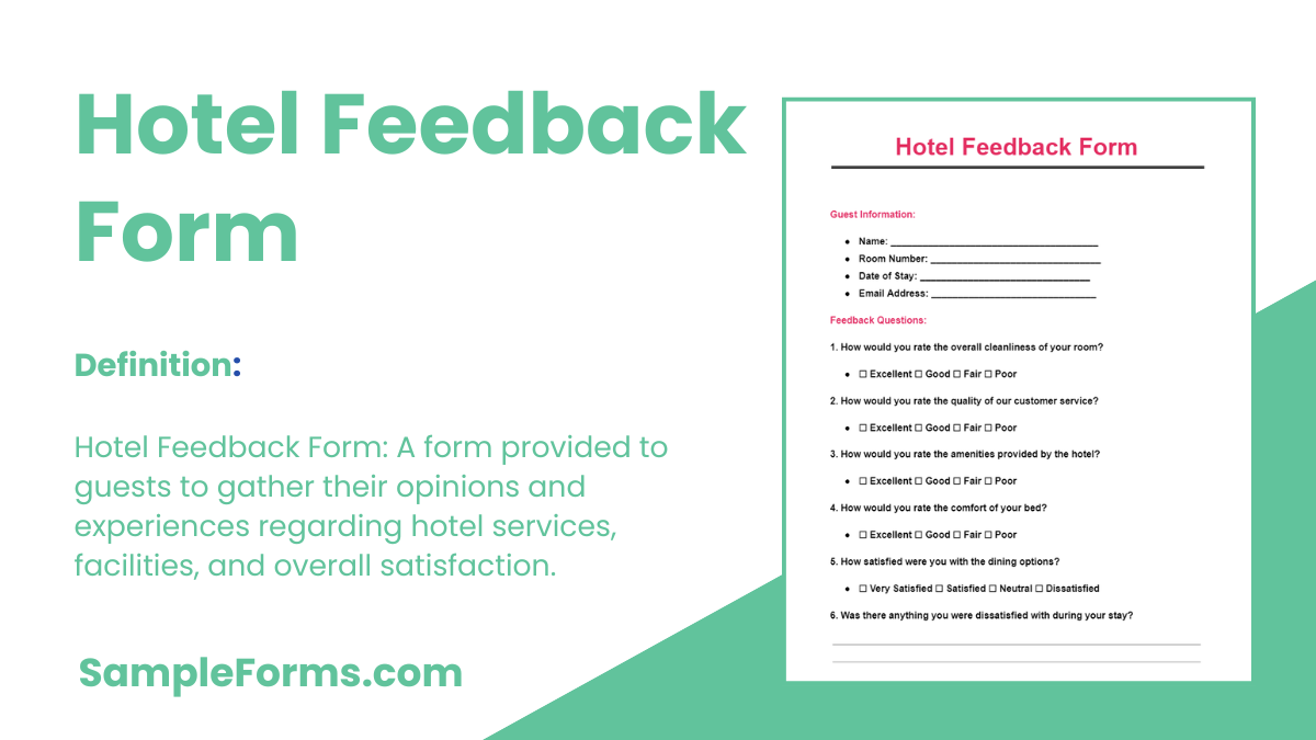 hotel feedback forms