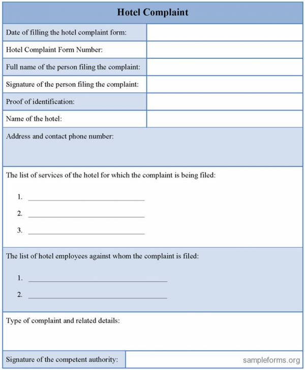 FREE 7+ Sample Guest Complaint Forms in PDF MS Word