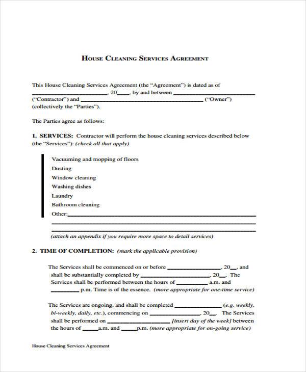 Free 7 Sample Cleaning Contract Forms In Pdf Ms Word