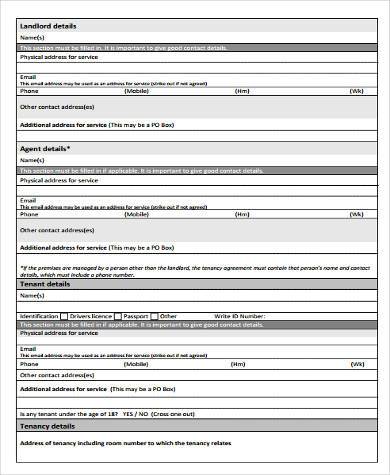 house tenancy agreement contract