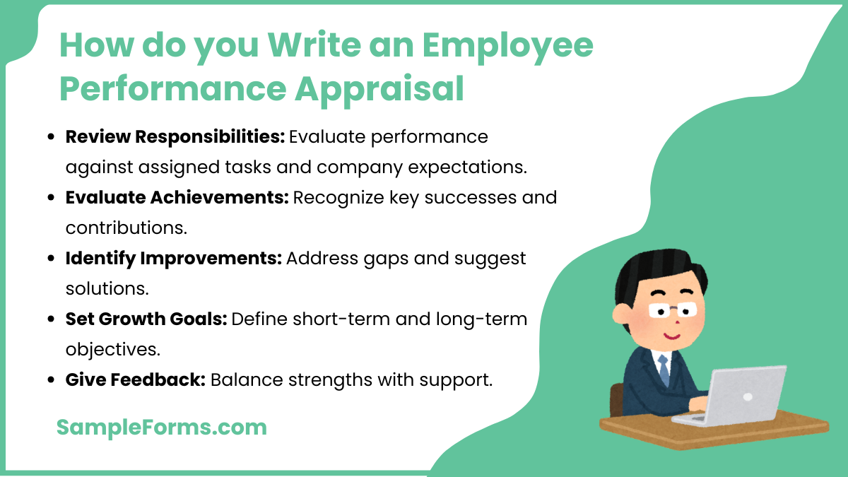 how do you write an employee performance appraisal