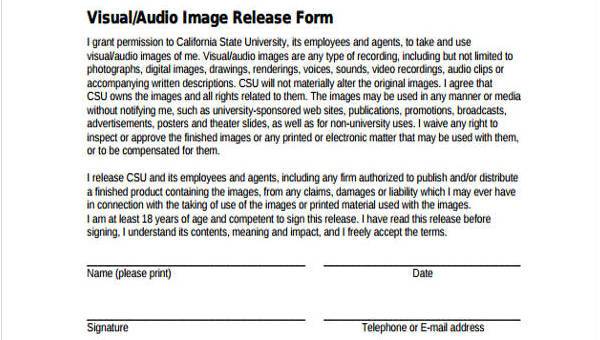 image release form samples