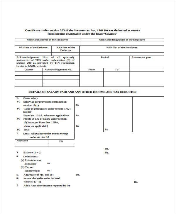 income tax assessment form