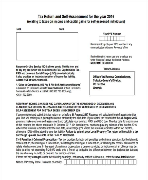 Saf Form FREE 22+ Sample Self-Assessment Forms in PDF | MS Word | Excel