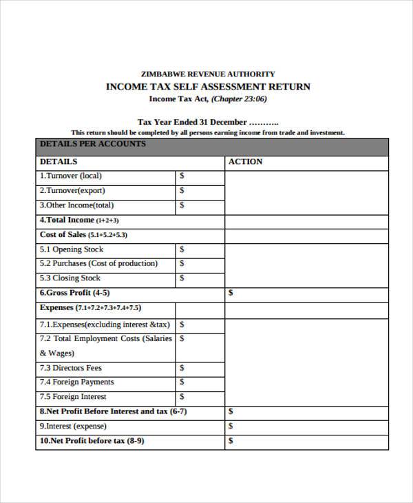 income tax self assessment form1