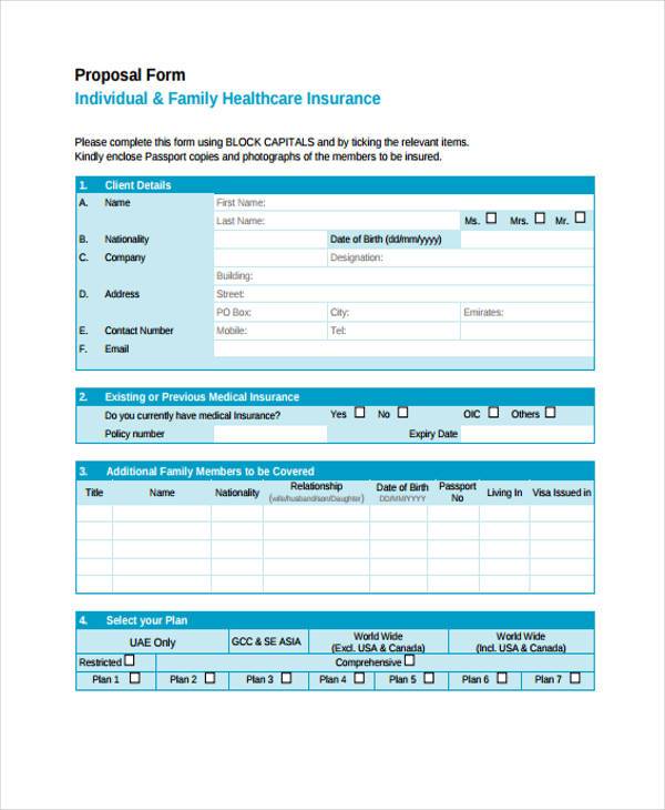 Free 9+ Health Proposal Forms In Pdf 