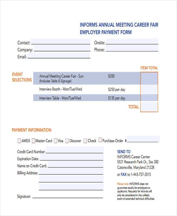 informs job fair registration form example