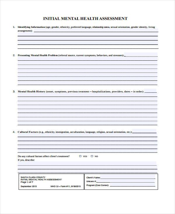 FREE 29+ Sample Assessment Form Samples in MS Word PDF Excel