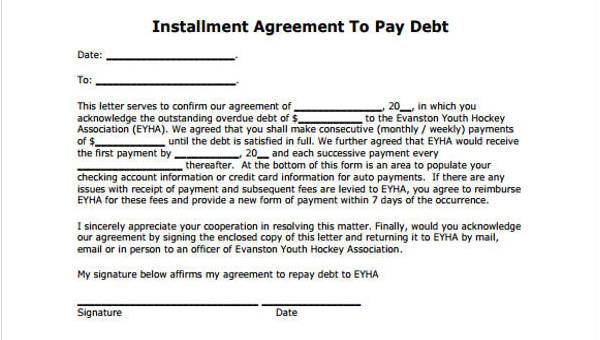 Free 8 Installment Agreement Form Samples In Pdf Ms Word