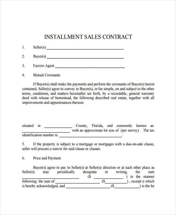 FREE 8+ Installment Contract Forms in PDF MS Word