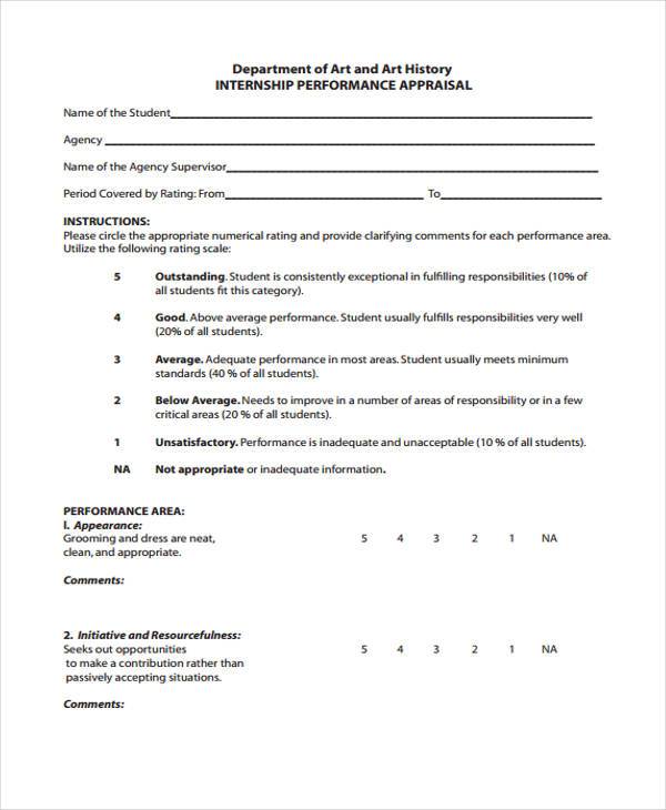 free-7-sample-internship-appraisal-forms-in-pdf-ms-word