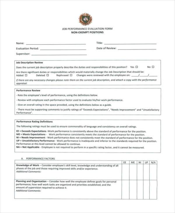 job performance evaluation form3