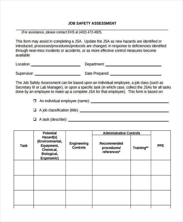 job safety assessment form1