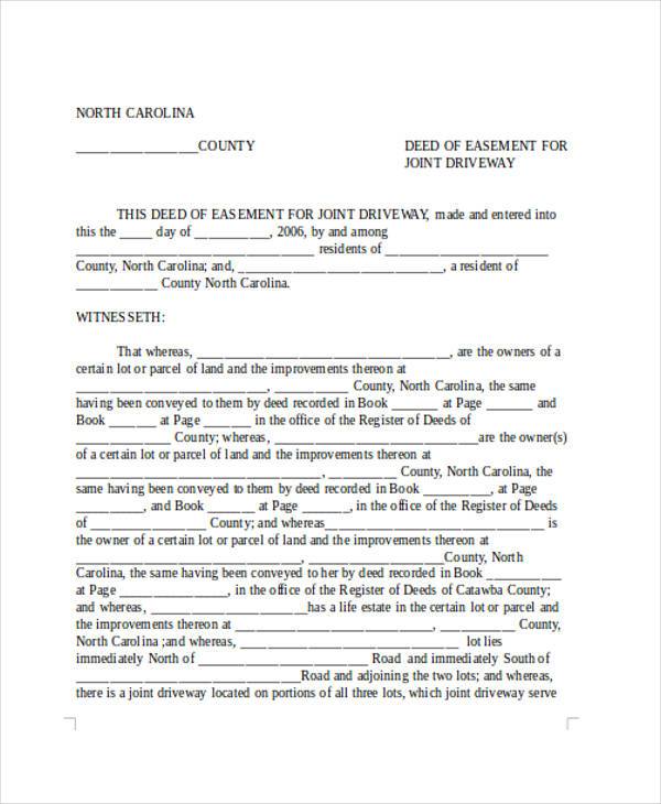 joint driveway easement agreement form