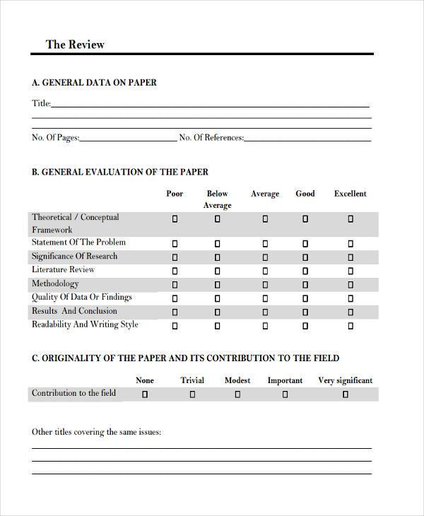 article review template