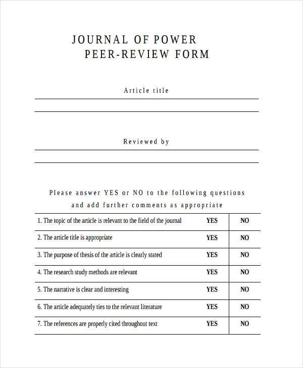 journal article review template