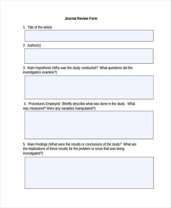 journal review form in pdf