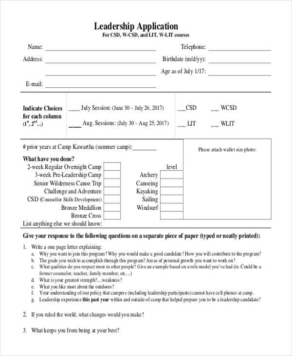 free-8-sample-leadership-application-forms-in-pdf-ms-word