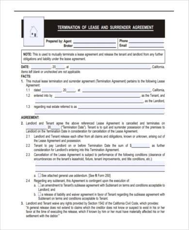 lease cancellation agreement form
