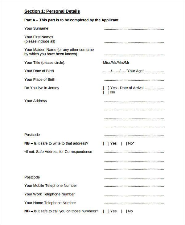 legal aid application form