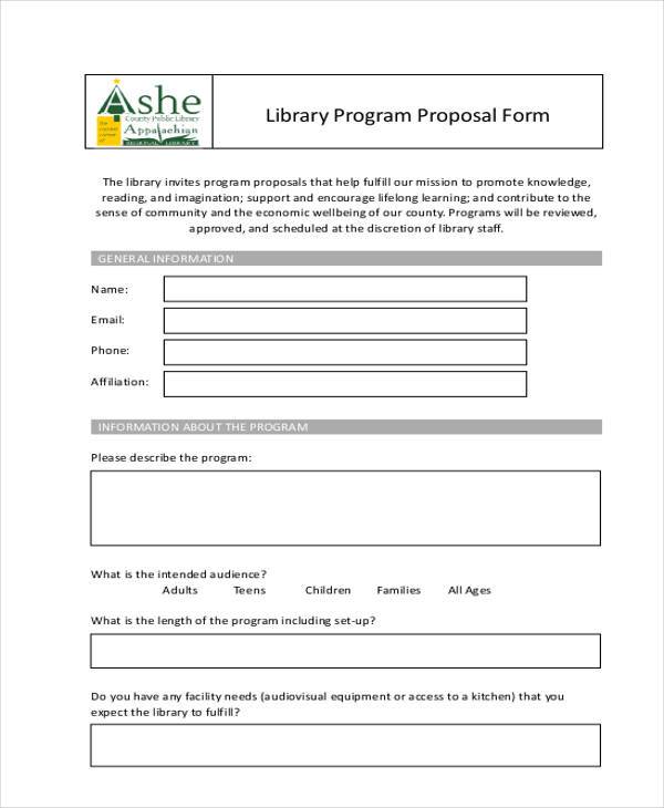 FREE 8+ Program Proposal Forms in PDF | MS Word