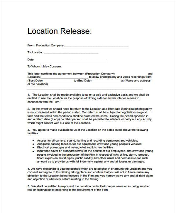 location release form sample