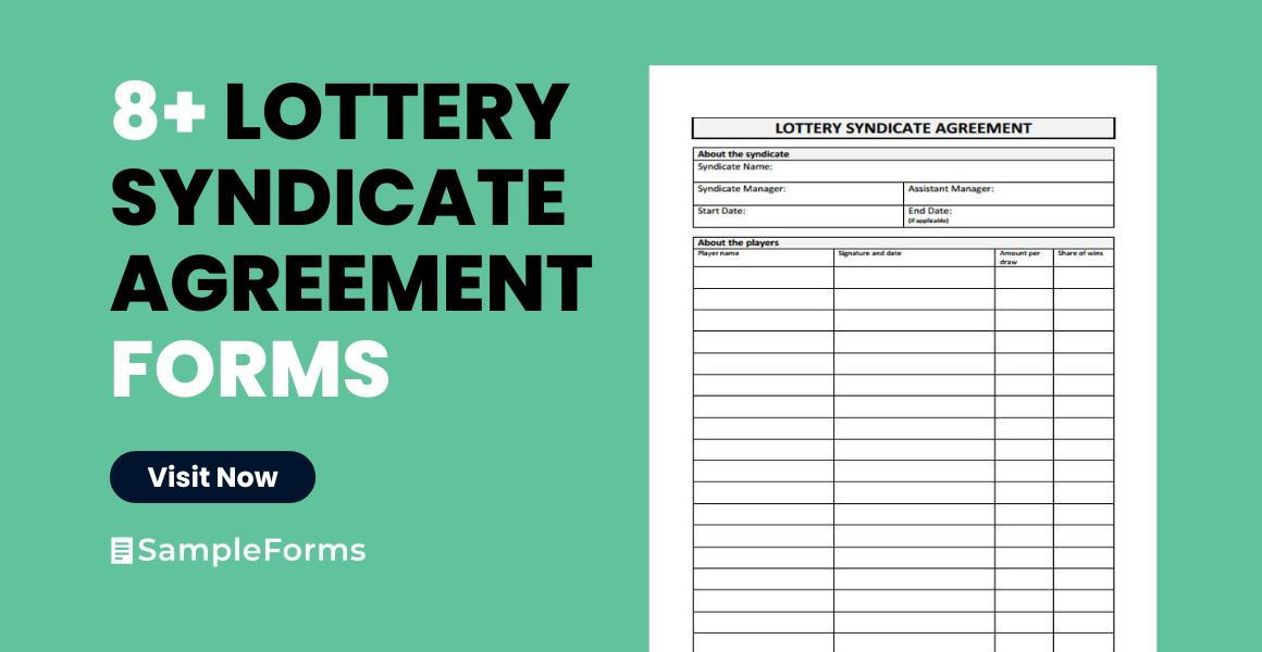 lottery syndicates agreement form