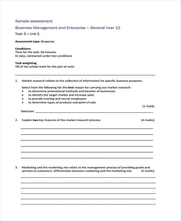 marketing assessment form example1