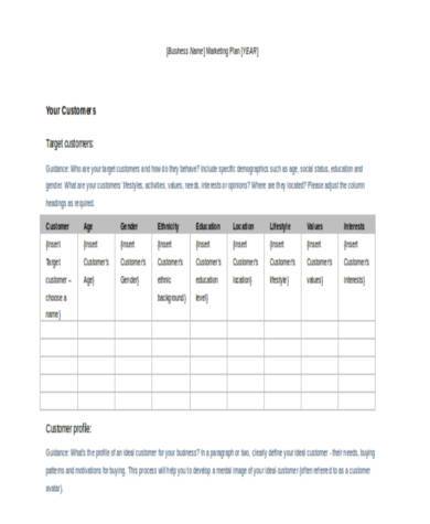 marketing assessment form in doc