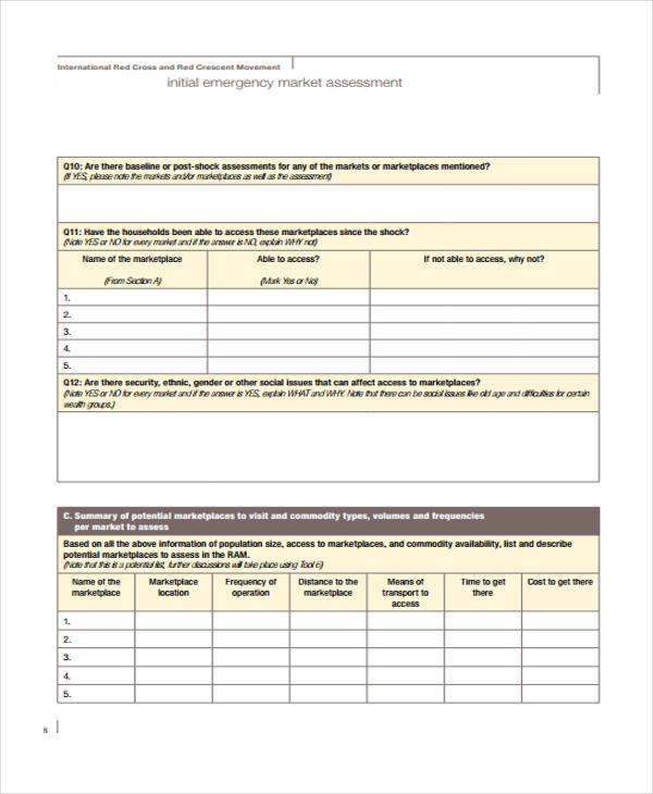 marketing assessment sample form1