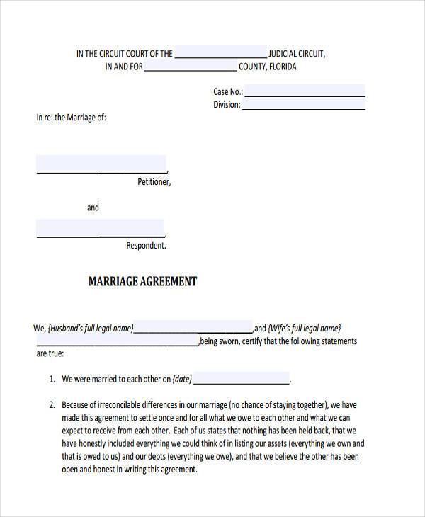 marriage separation agreement form1