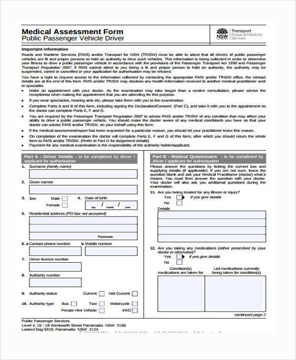 medical assessment form example1