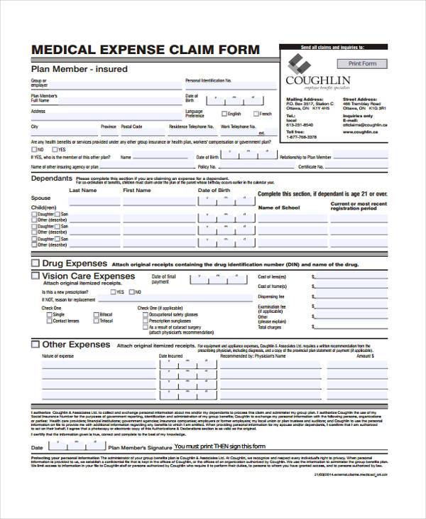 medical travel expense form