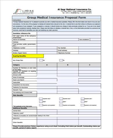 medical insurance proposal form1