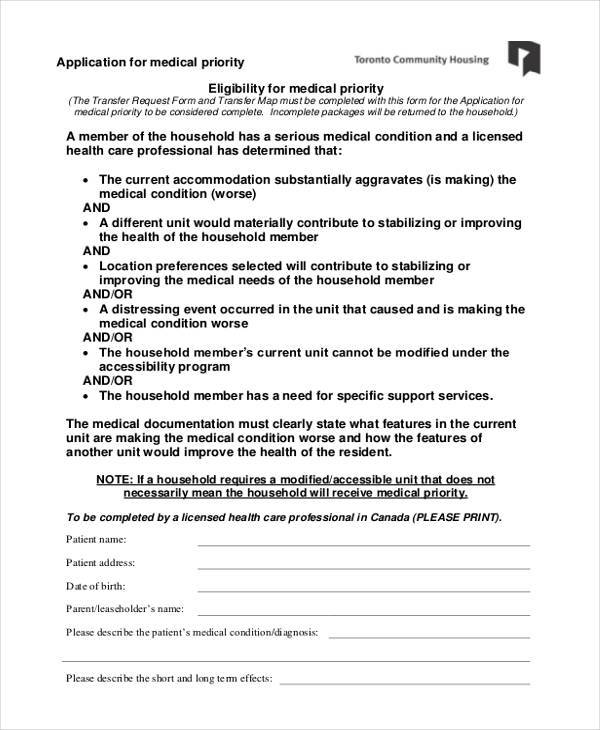 FREE 9+ Medical Application Form Samples in PDF MS Word
