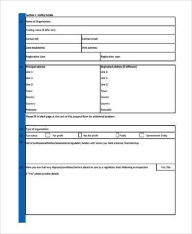 medical proposal form example