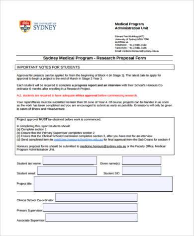 medical research proposal sample pdf