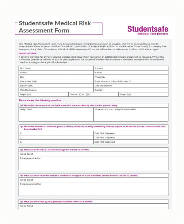 medical risk assessment form1