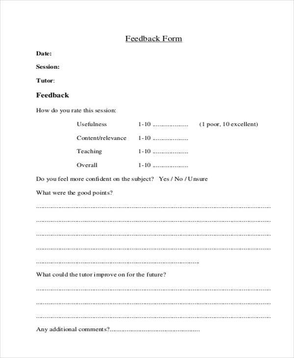 medical student feedback form
