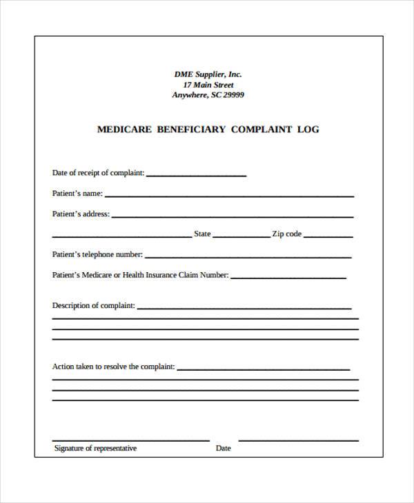 medicare beneficiary complaint form