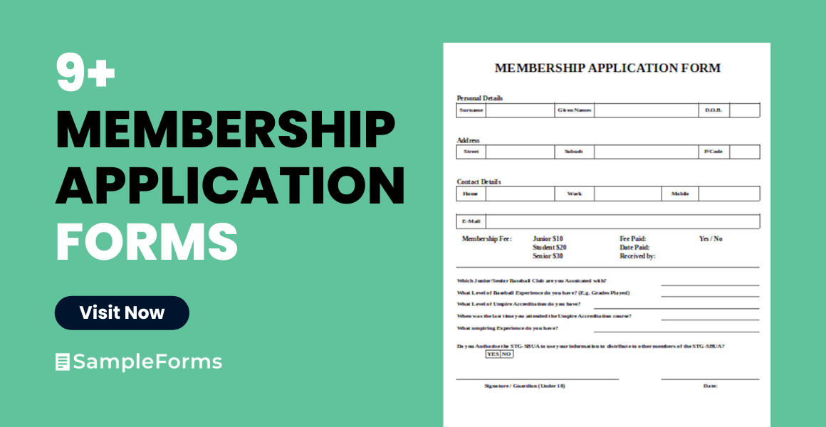 membership applications form