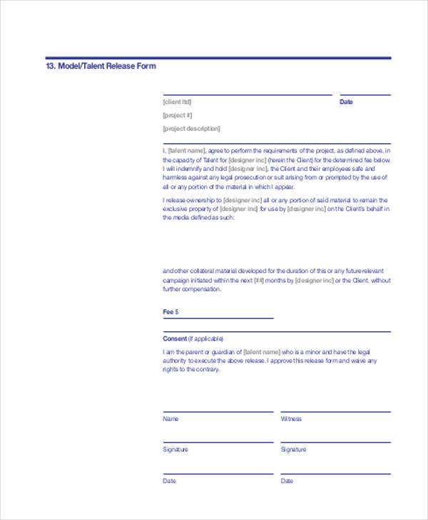 model talent release form in pdf1