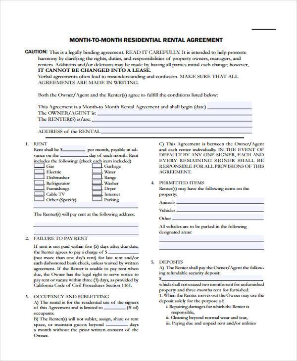 FREE 9+ Rent Contract Forms in PDF | MS Word